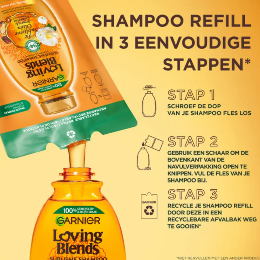 Garnier 6x Loving Blends Argan- en Cameliaolie Shampoo Refill 250 ml