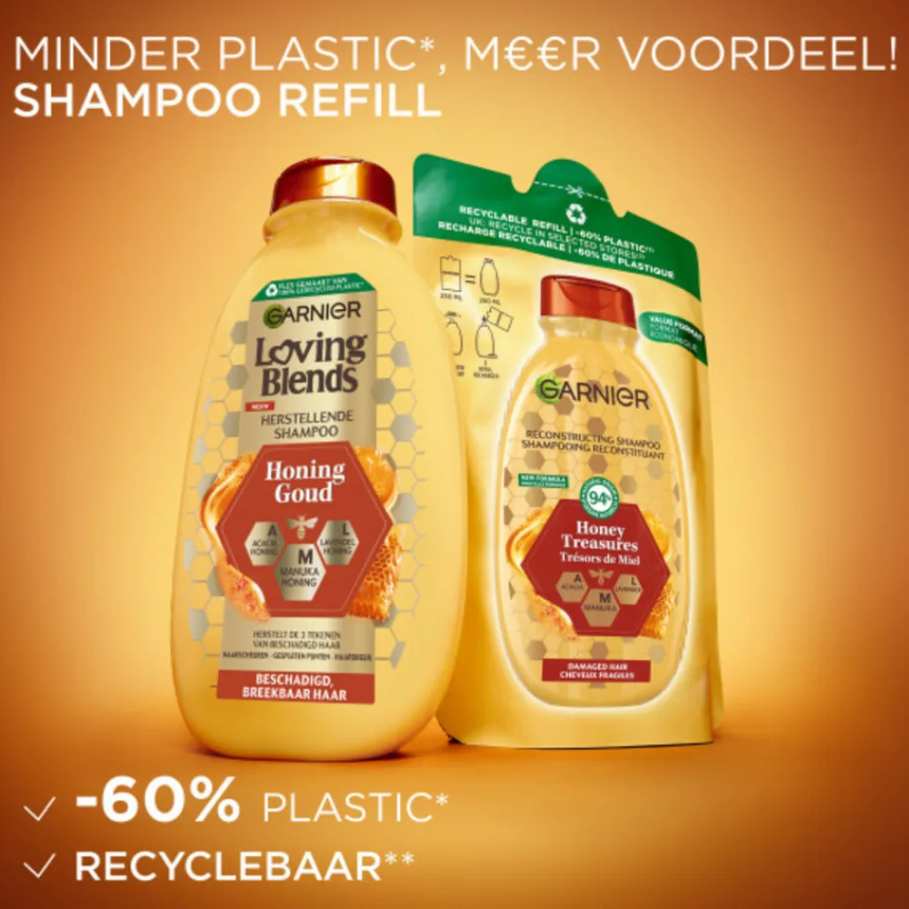 Garnier 6x Loving Blends Honing Goud Shampoo Refill 250 ml
