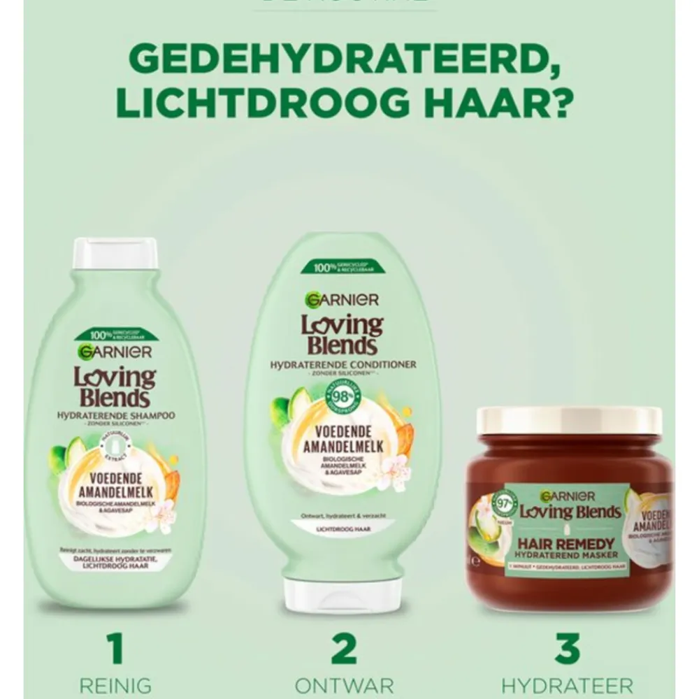 Garnier 6x Loving Blends Voedende Amandelmelk Shampoo 300 ml