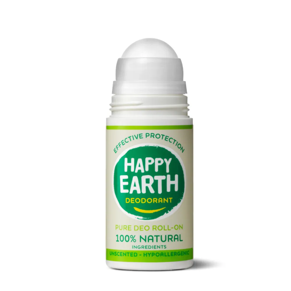 Happy Earth 6x 100% Natuurlijke Deodorant Roller Unscented 75 ml