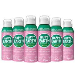 Happy Earth 6x 100% Natuurlijke Deodorant Natural Air Spray Lavender Ylang 100 ml