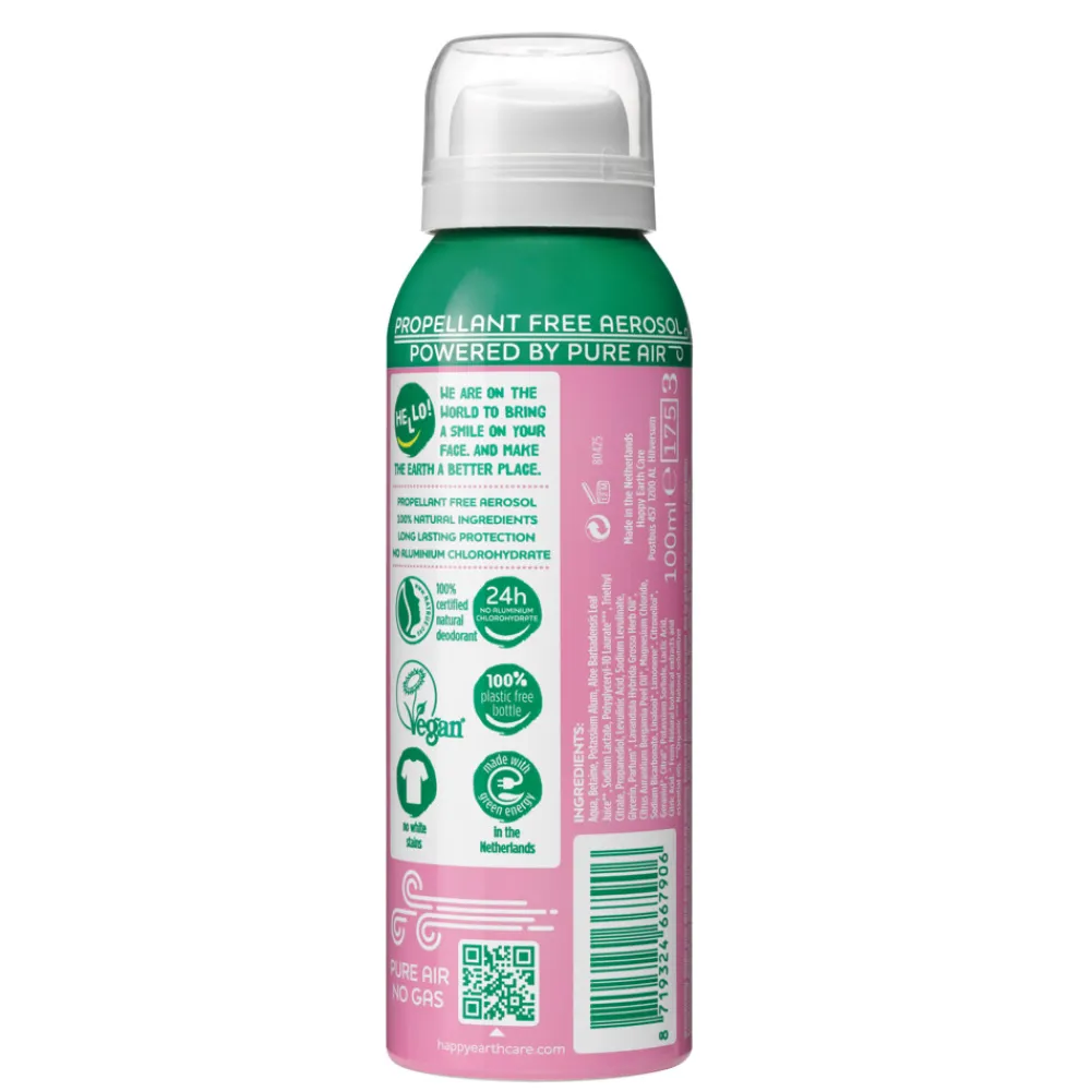 Happy Earth 6x 100% Natuurlijke Deodorant Natural Air Spray Lavender Ylang 100 ml