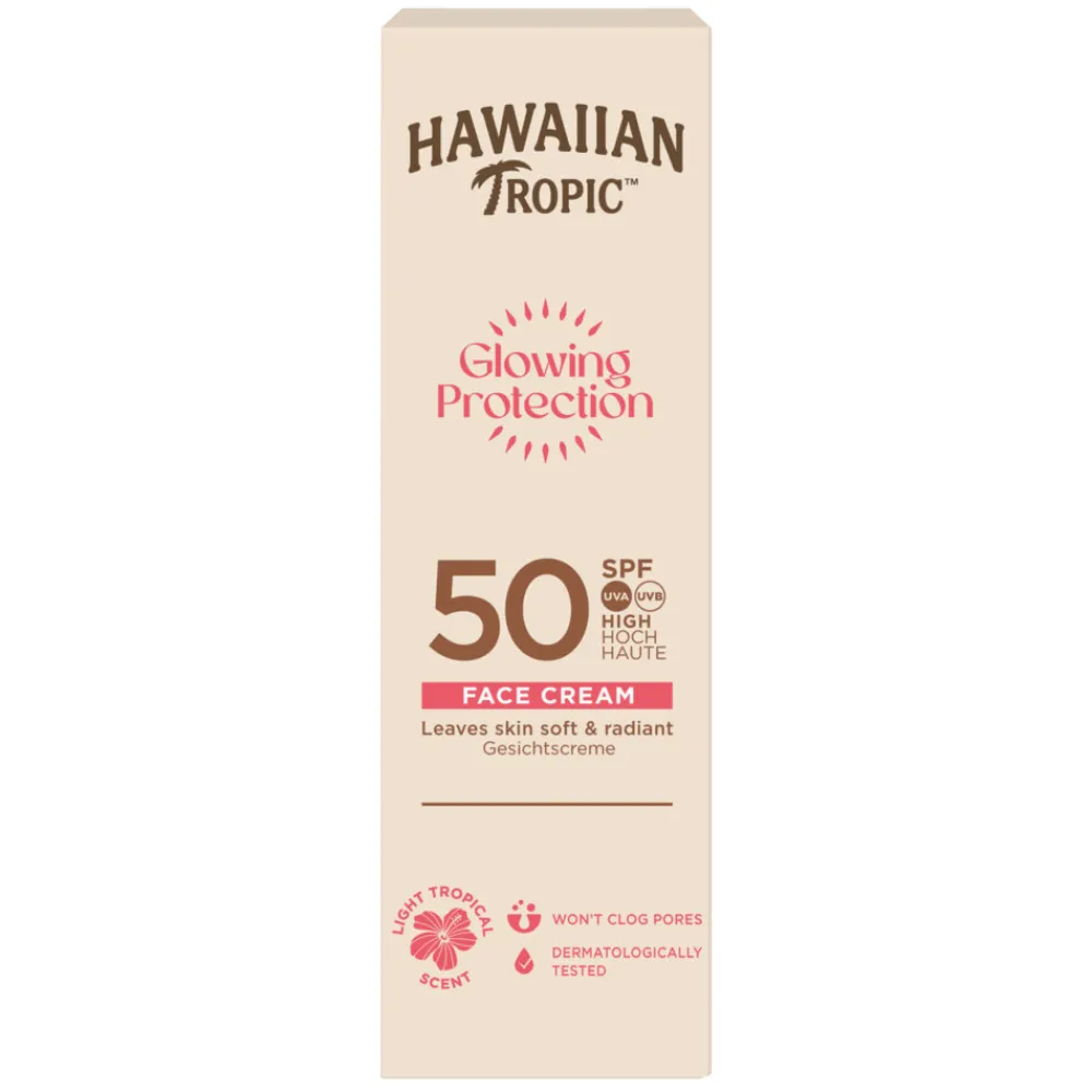 Hawaiian Tropic 6x Zonnebrand Glowing Protection Face Cream SPF 50 50 ml