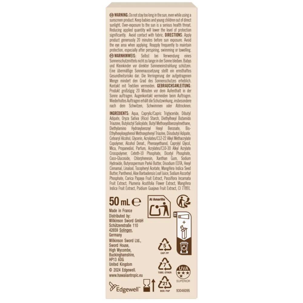 Hawaiian Tropic 6x Zonnebrand Glowing Protection Face Cream SPF 50 50 ml