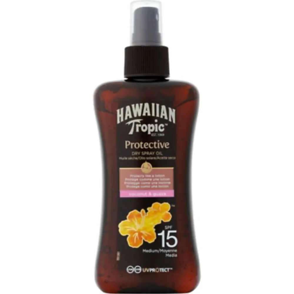 Hawaiian Tropic 6x Zonnebrand Olie Spray Island Glow SPF15 200 ml