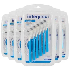 Interprox 6x Ragers Plus Conical Blauw PHD 1.7 6 stuks