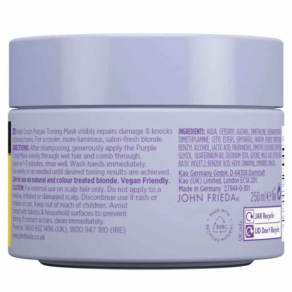 John Frieda 4x Violet Crush Purple Toning Haarmasker 250 ml