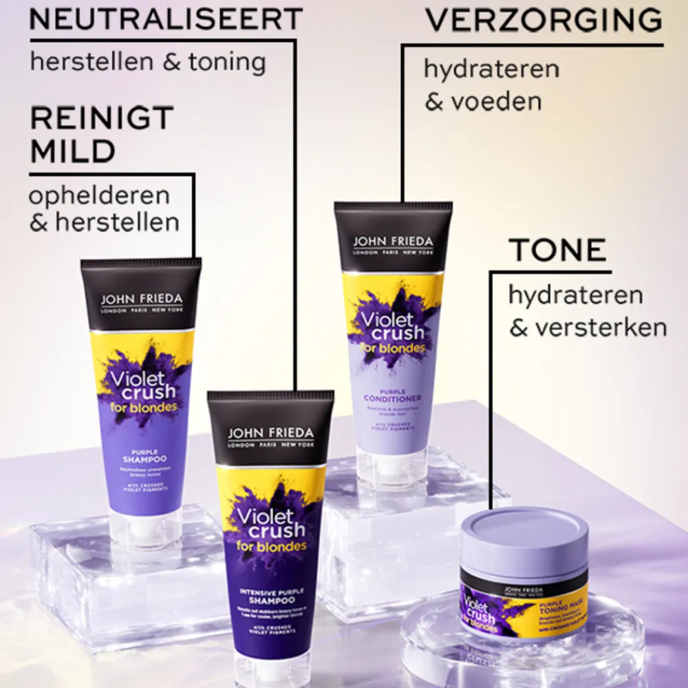 John Frieda 4x Violet Crush Shampoo Intense Purple 250 ml