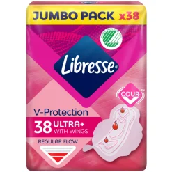 Libresse 8x Ultra+ Regular Maandverband met Vleugels Jumbo Pack 38 stuks