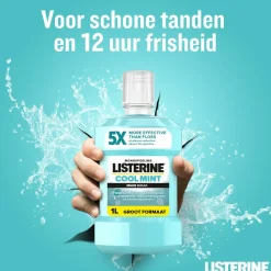 Listerine 3x Mondwater Cool Mint Milde Smaak Zonder Alcohol 1 liter