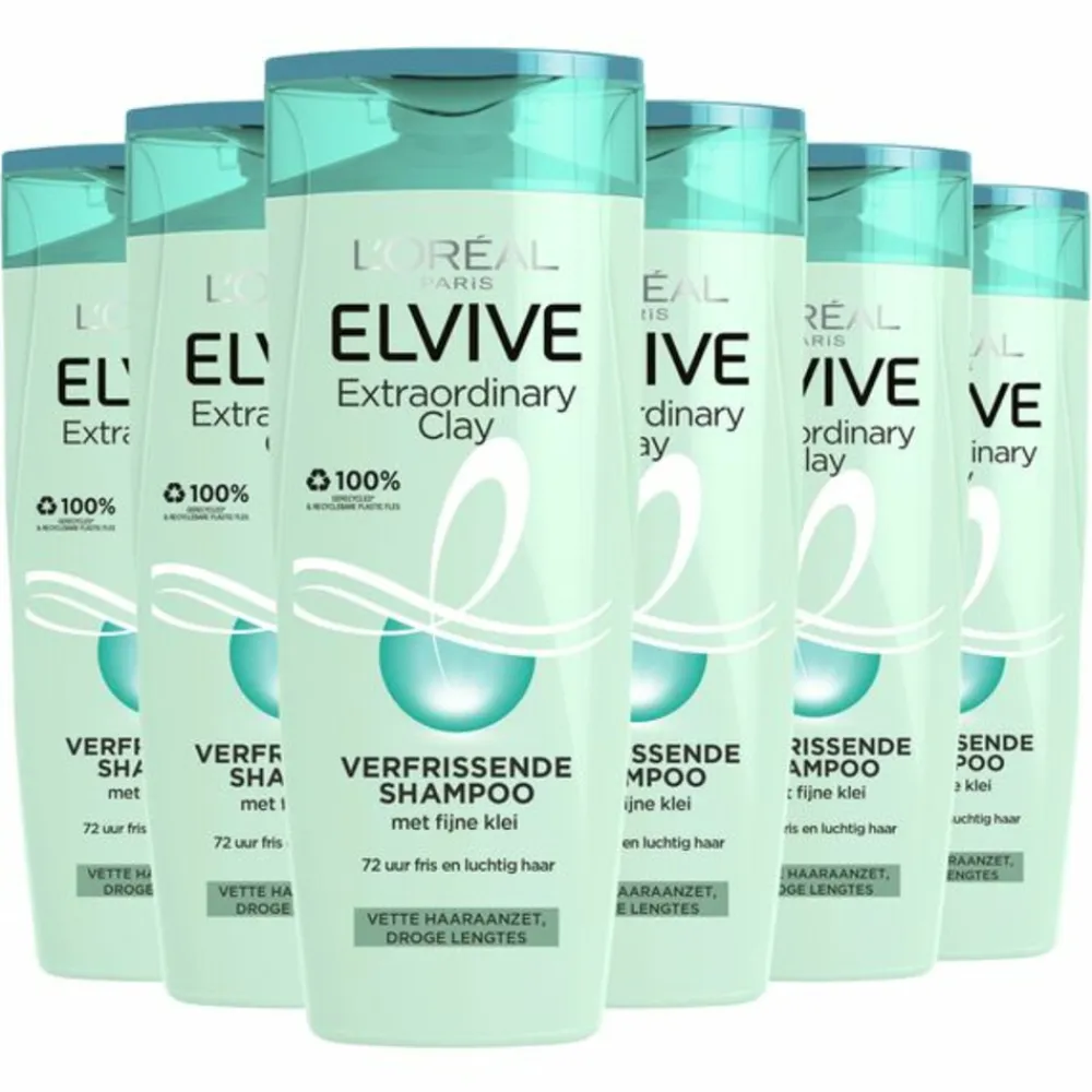 LOréal 6x L'Oréal Elvive Extraordinary Clay Shampoo 250 ml