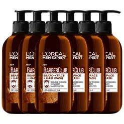 Heren LOréal 6x L'Oréal Men Expert BarberClub Baard Gezicht & Haar 3-in-1 Wash 200 ml