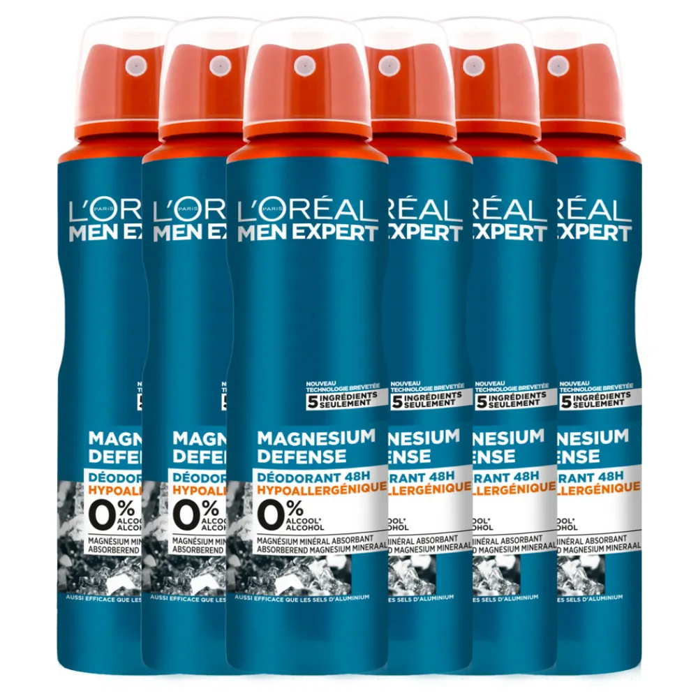 LOréal 6x L'Oréal Men Expert Deodorant Spray Magnesium 150 ml
