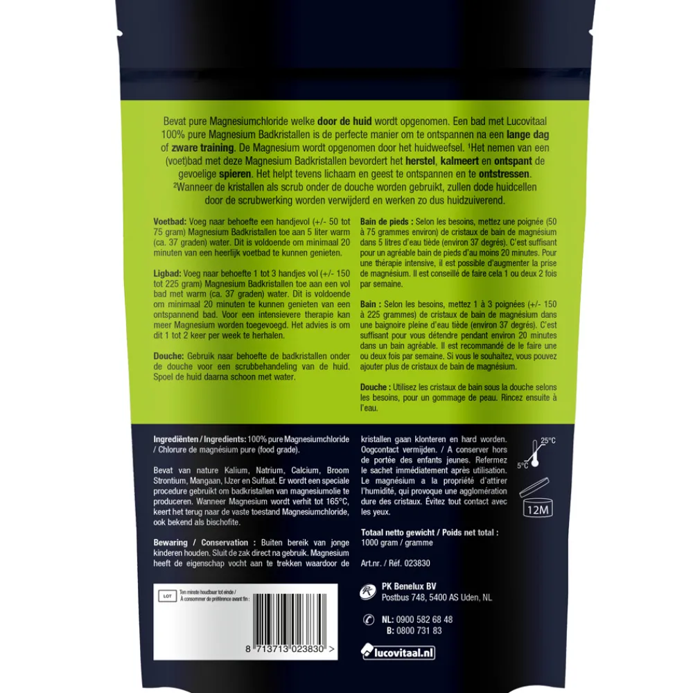 Lucovitaal 3x Magnesium Badkristallen 1 kg