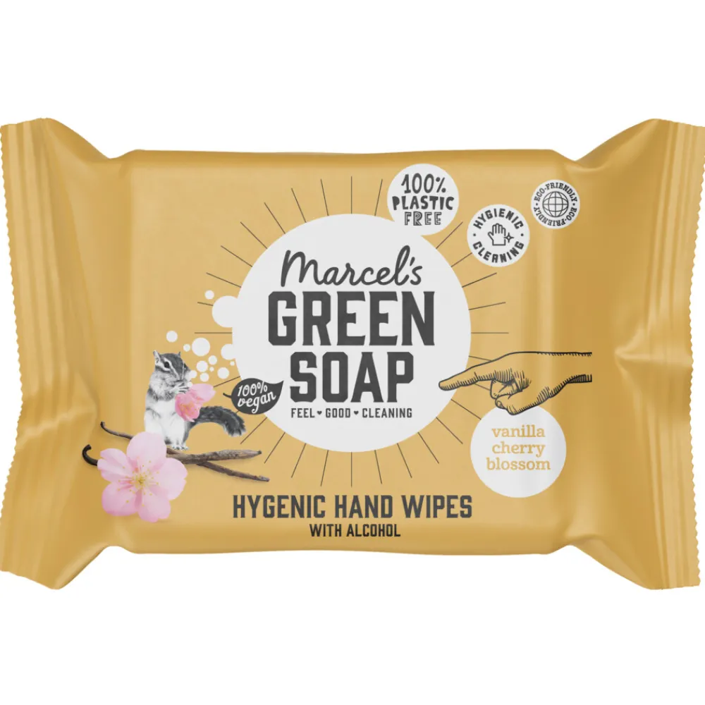 Marcels Green Soap 12x Marcel's Green Soap Hand doekjes Vanille en Kersenbloesem 15 stuks