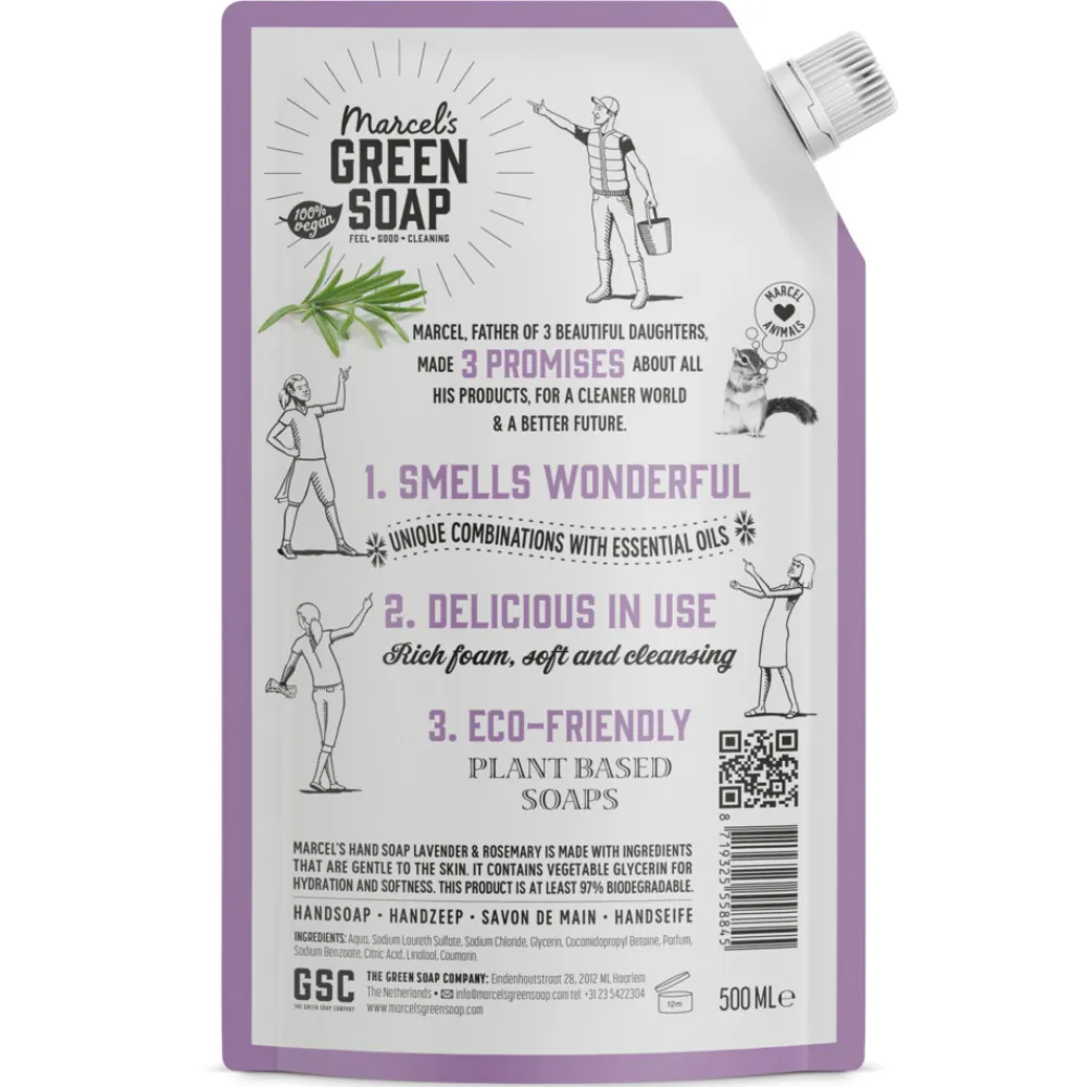 Marcels Green Soap 6x Marcel's Green Soap Handzeep Lavendel & Rozemarijn Navul Stazak 500 ml