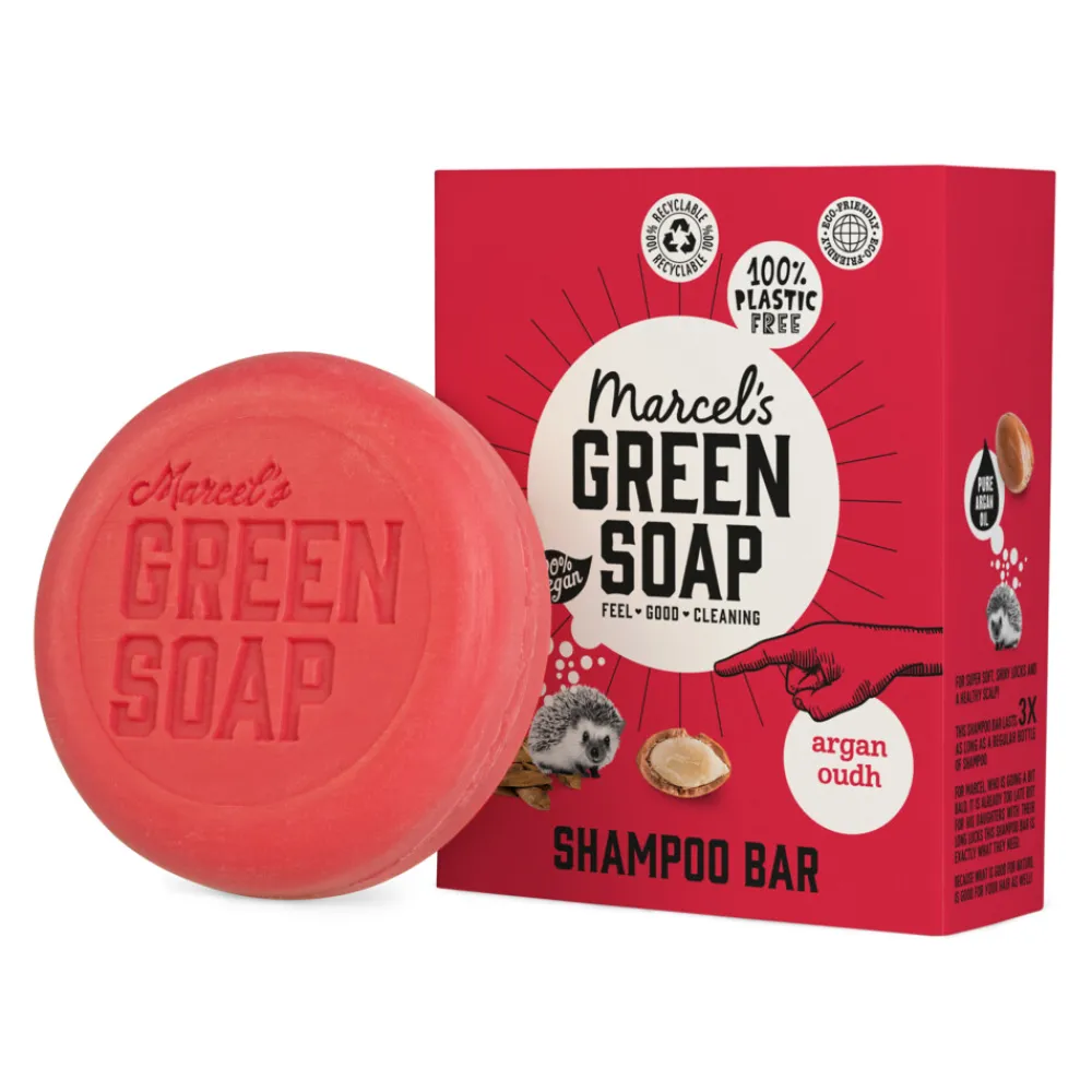 Marcels Green Soap 6x Marcel's Green Soap Shampoobar Argan & Oudh 90 gr
