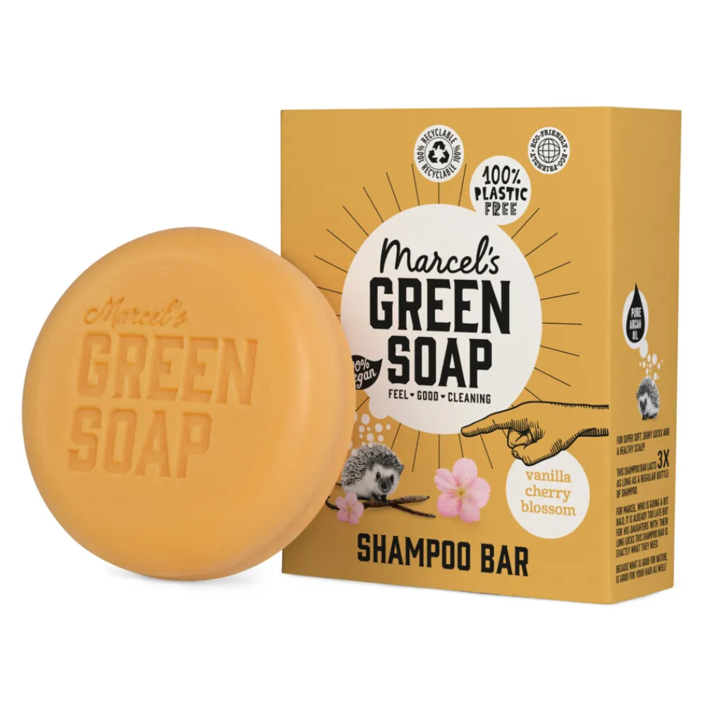 Marcels Green Soap 3x Marcel's Green Soap Shampoobar Vanilla & Cherry Blossom 90 gr