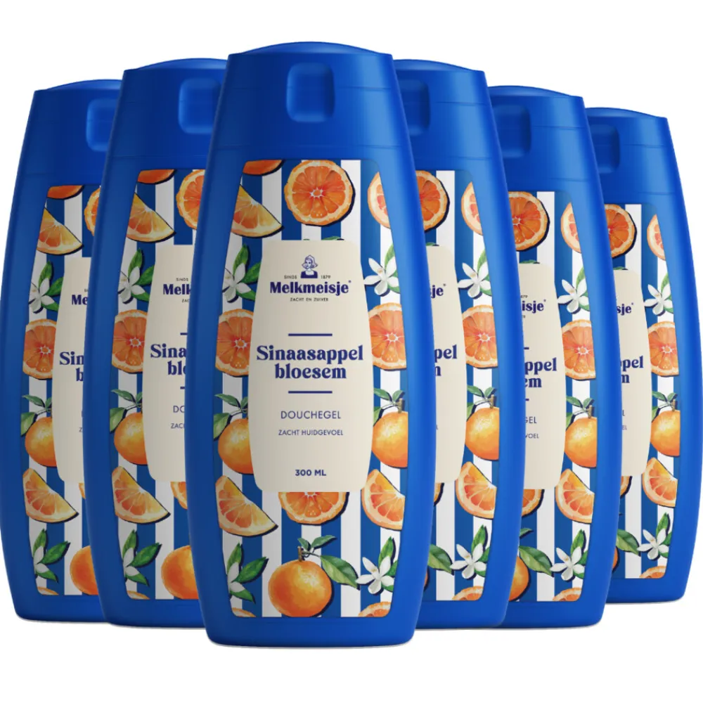 Melkmeisje 6x Douchegel Sinaasappel 300 ml