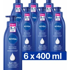 NIVEA 6x Bodymilk Verzorgend met pomp 400 ml