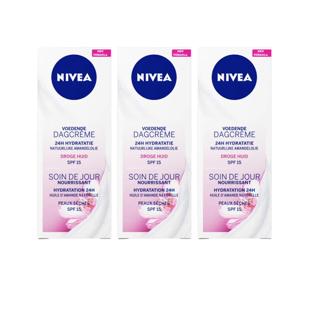 NIVEA 3x Dagcrème Voedend SPF 15 50 ml