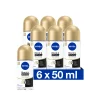 NIVEA 6x Deodorant Roller Black & White Silky Smooth 50 ml