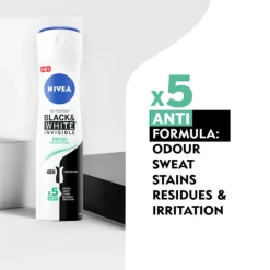 NIVEA 6x Deodorant Spray Invisible Fresh For Black & White 150 ml