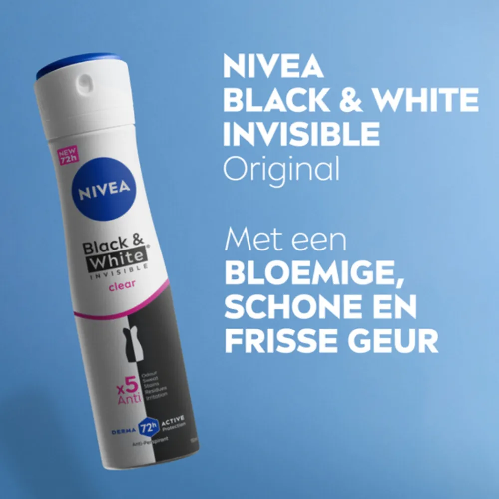 NIVEA 6x Deodorant Spray Invisible For Black & White Clear 150 ml