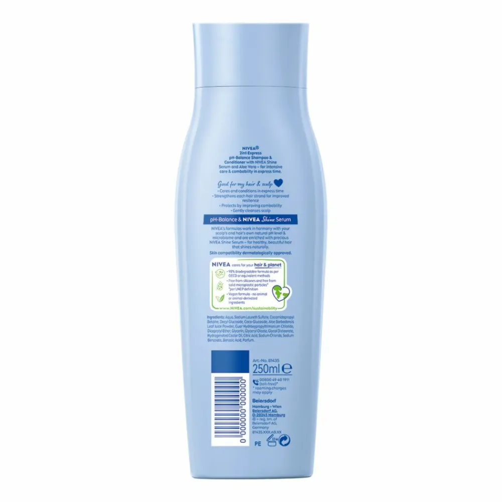 NIVEA 6x 2-in-1 Shampoo + Conditioner Care Express 250 ml
