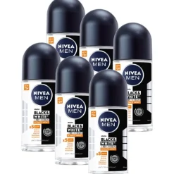 NIVEA Men 6x Deodorant Roller Black & White Ultimate Impact 50 ml