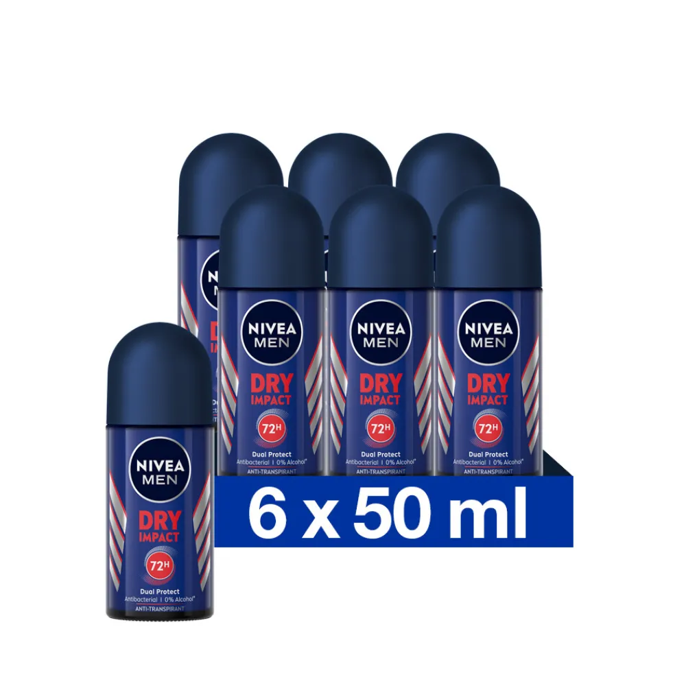 NIVEA Men 6x Deodorant Roller Dry Impact 50 ml
