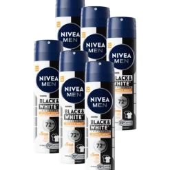 NIVEA Men 6x Deodorant Spray Black & White Ultimate Impact 150 ml