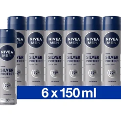 NIVEA Men 6x Deodorant Spray Silver Protect 150 ml