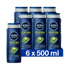 NIVEA Men 6x Douchegel Energy 500 ml
