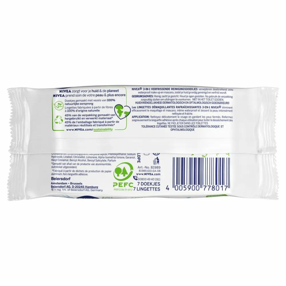 NIVEA 6x Reinigingsdoekjes Mini Verfrissend 7 stuks