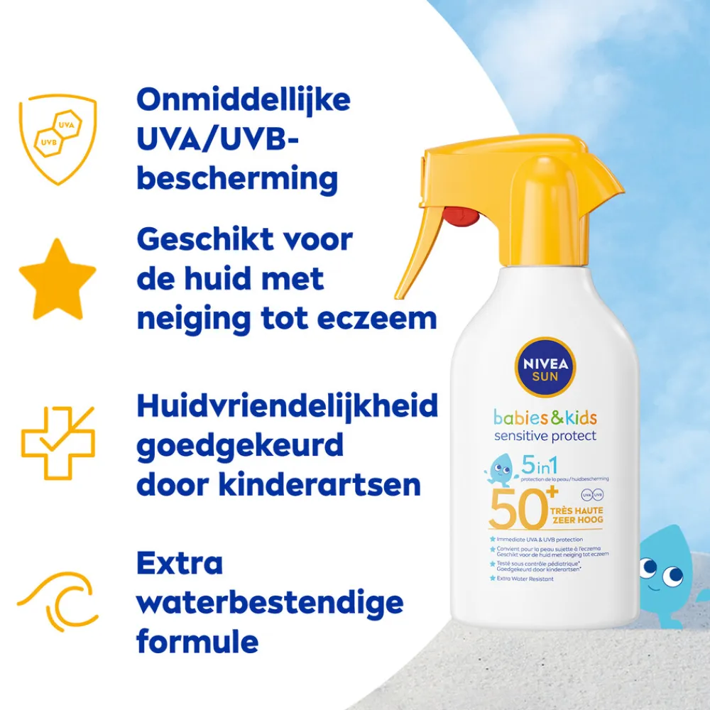 NIVEA Sun 6x Babies & Kids Sensitive Protect Zonnespray SPF 50+ 270 ml
