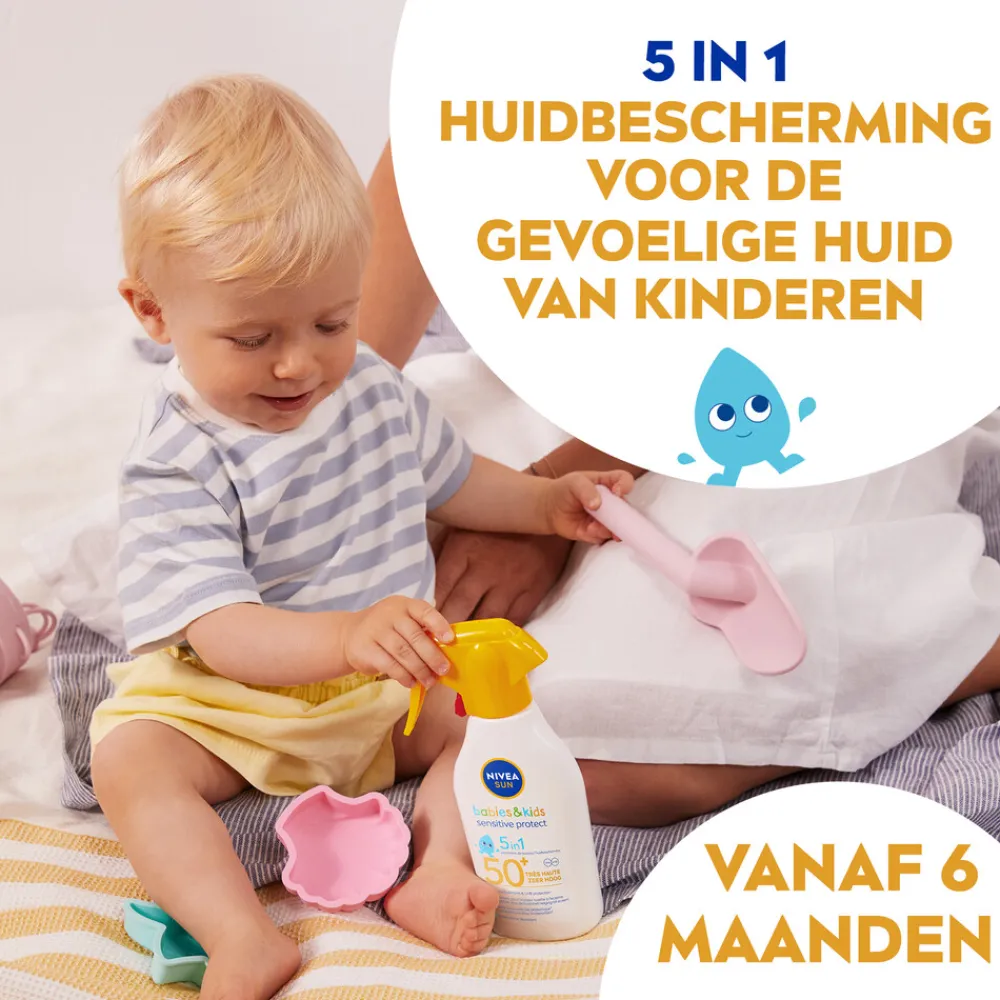 NIVEA Sun 6x Babies & Kids Sensitive Protect Zonnespray SPF 50+ 270 ml