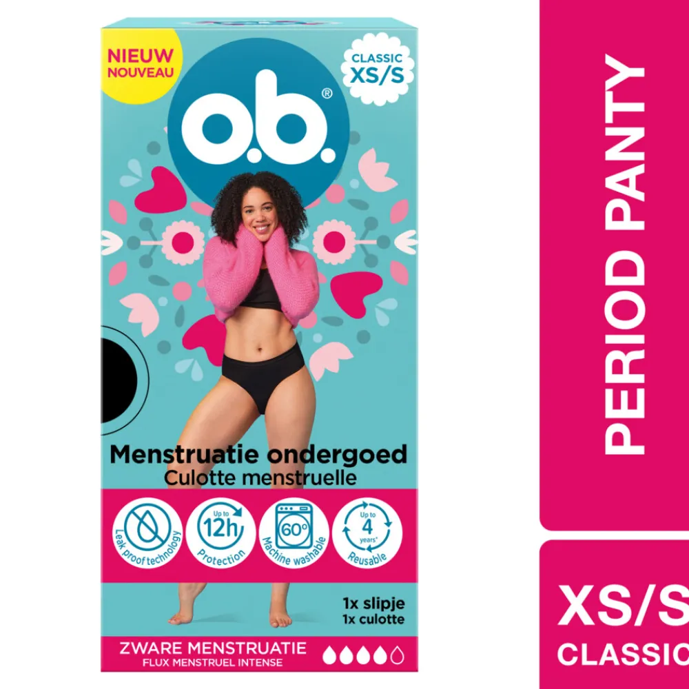 OB 2x Herbruikbaar Menstruatie Ondergoed XS/S