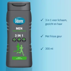Odorex 6x Douchegel For Men 3-in-1 Fresh Protection 300 ml
