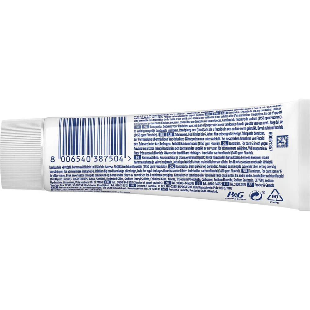 Oral-B 12x Tandpasta 1-2-3 Frisse mint 75 ml