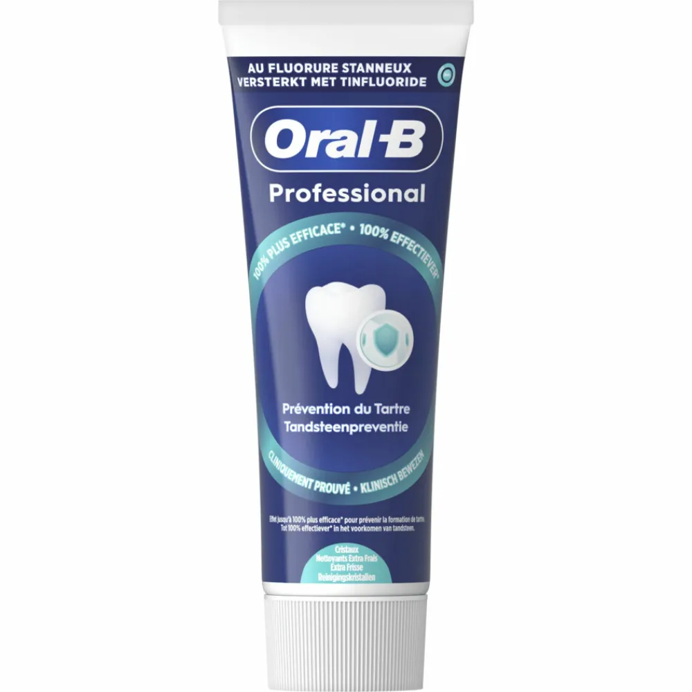 Oral-B 12x Tandpasta Professional Tandsteencontrole Reinigingskristallen Extra Fris 75 ml