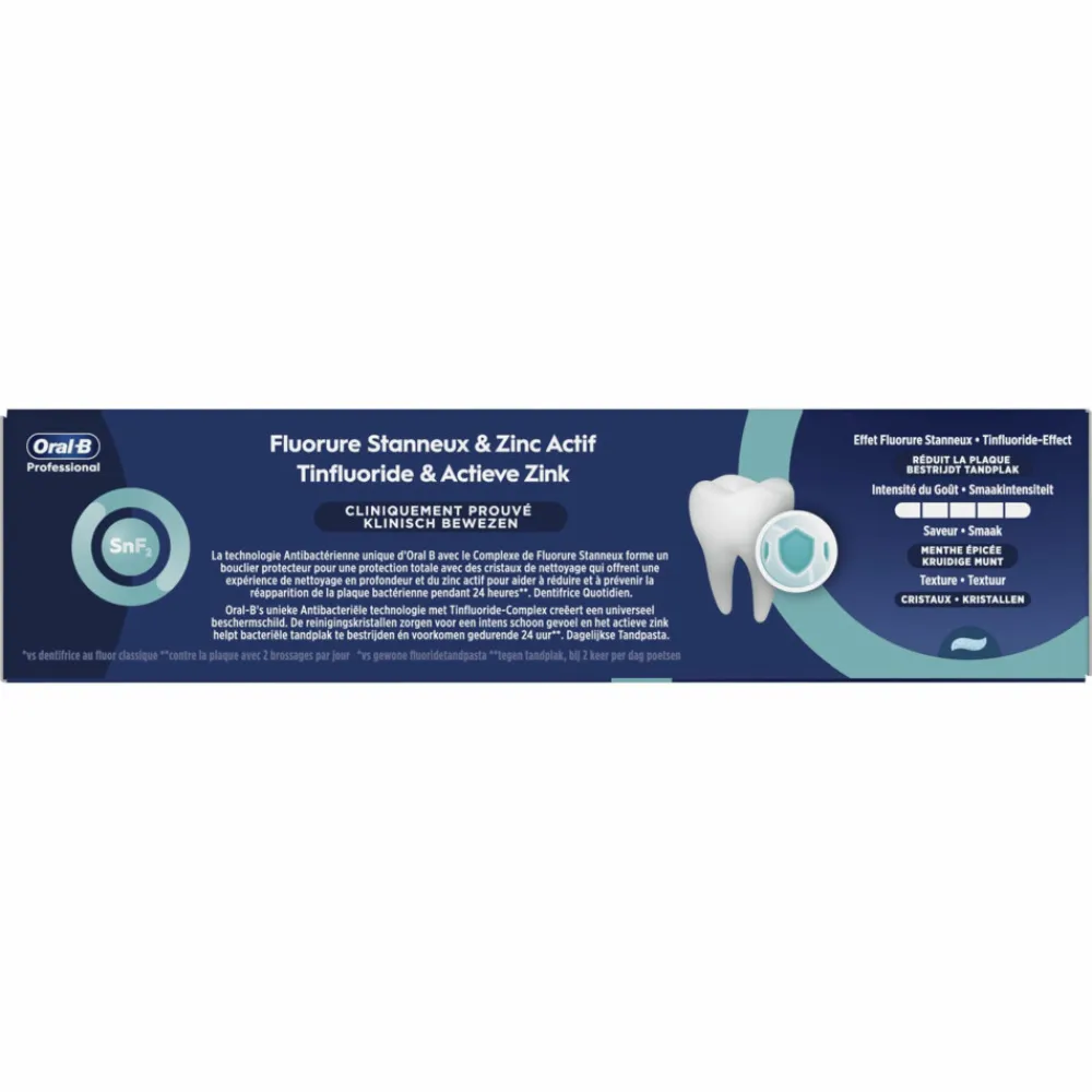 Oral-B 12x Tandpasta Professional Tandsteencontrole Reinigingskristallen Extra Fris 75 ml
