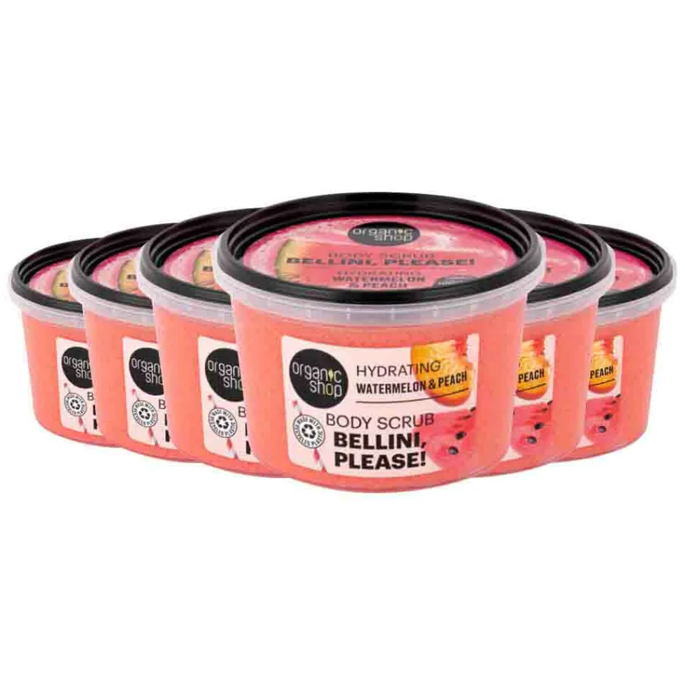 Organic Shop 6x Body Scrub Watermelon & Peach 250 ml