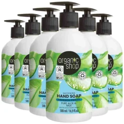 Organic Shop 6x Handzeep Aloe and Milk 500 ml