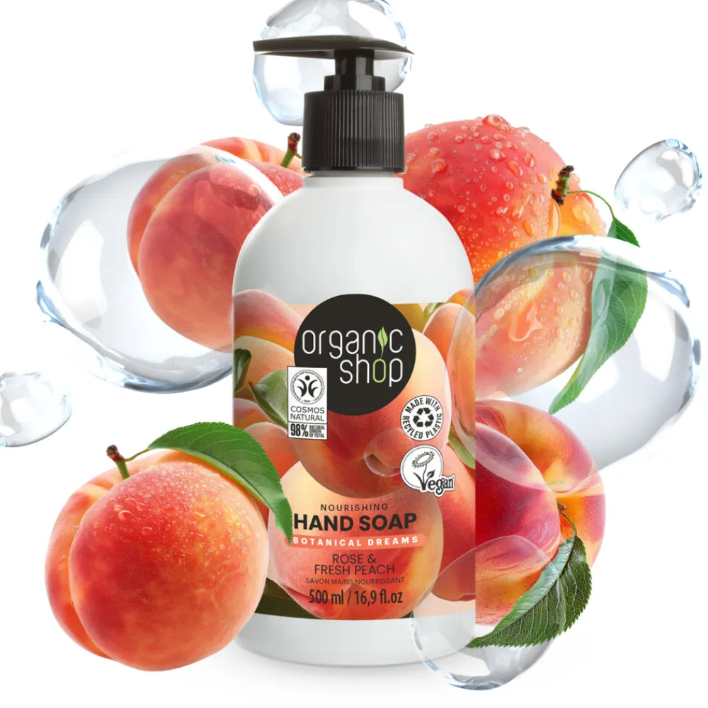 Organic Shop 6x Handzeep Rose & Peach 500 ml