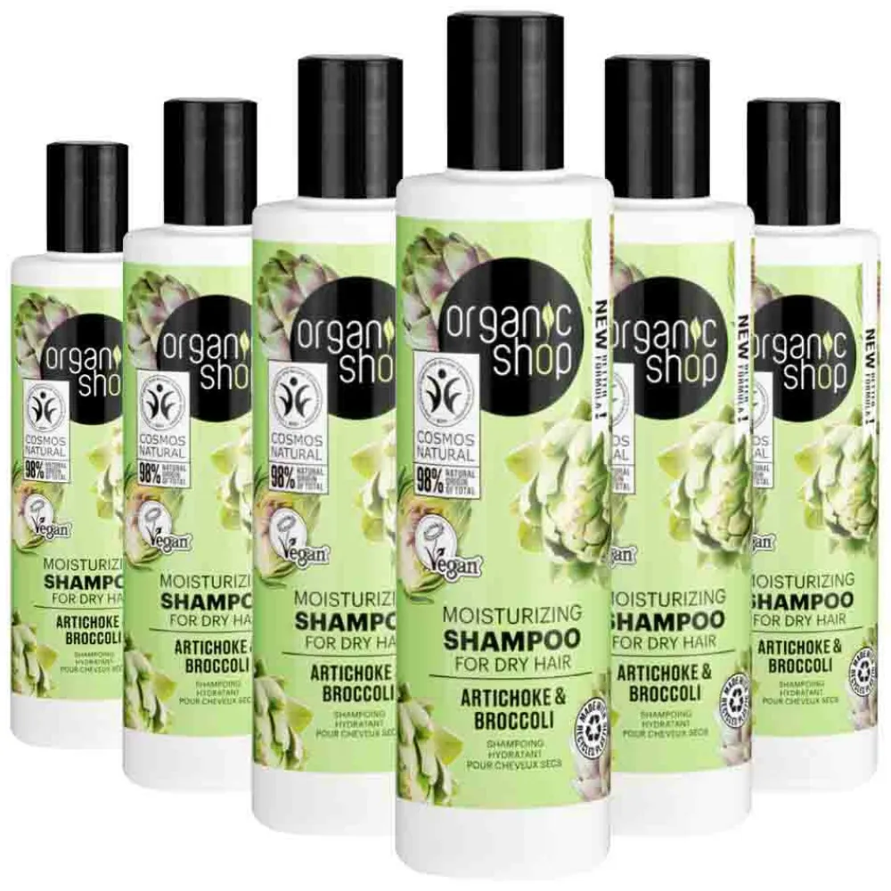 Organic Shop 6x Shampoo Artichoke and Broccoli 280 ml