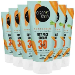 Organic Shop 6x Zonnebrandcréme Gezicht SPF 30 Normale huid 50 ml