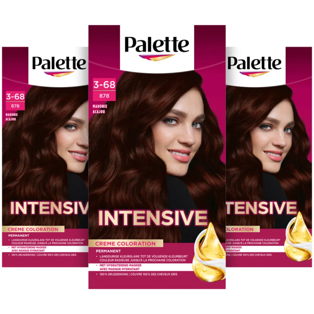 Palette 3x Intensive Oil-Care Color Haarkleuring 878 Mahonie