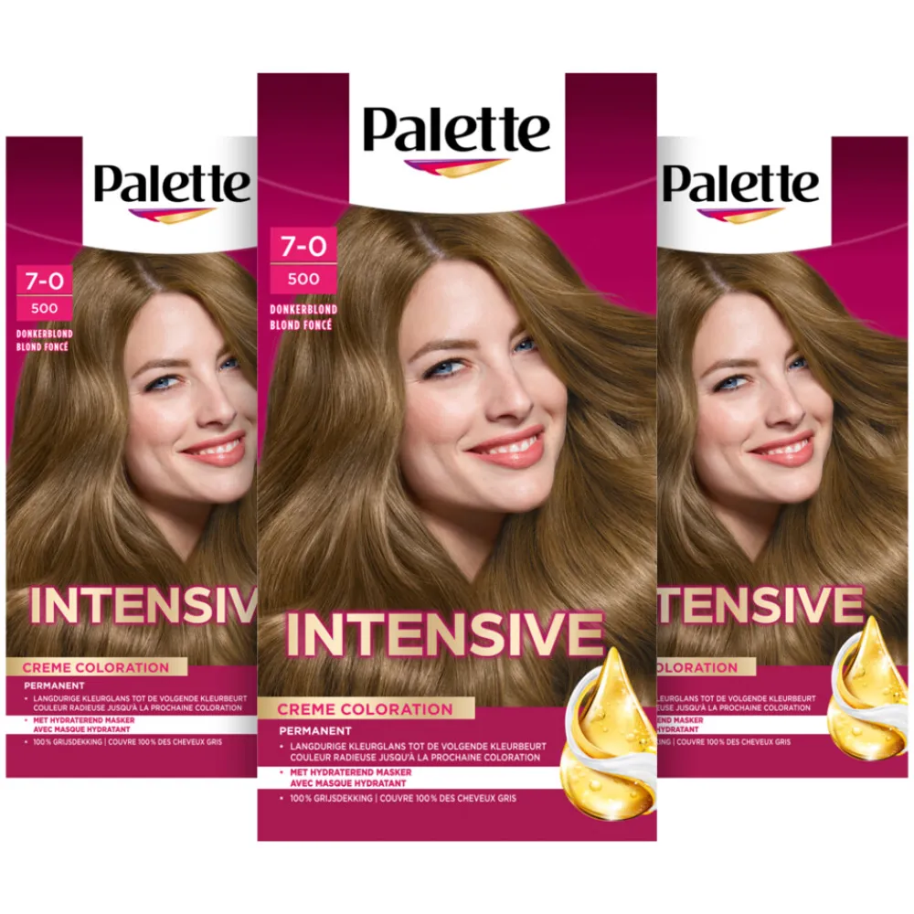 Palette 3x Intensive Oil-Care Color Haarkleuring 500 Donkerblond