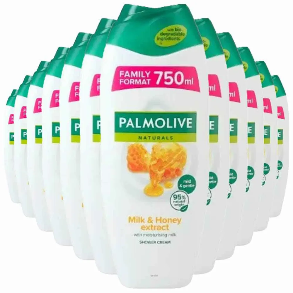 Palmolive 12x Douchegel Milk & Honey 750 ml